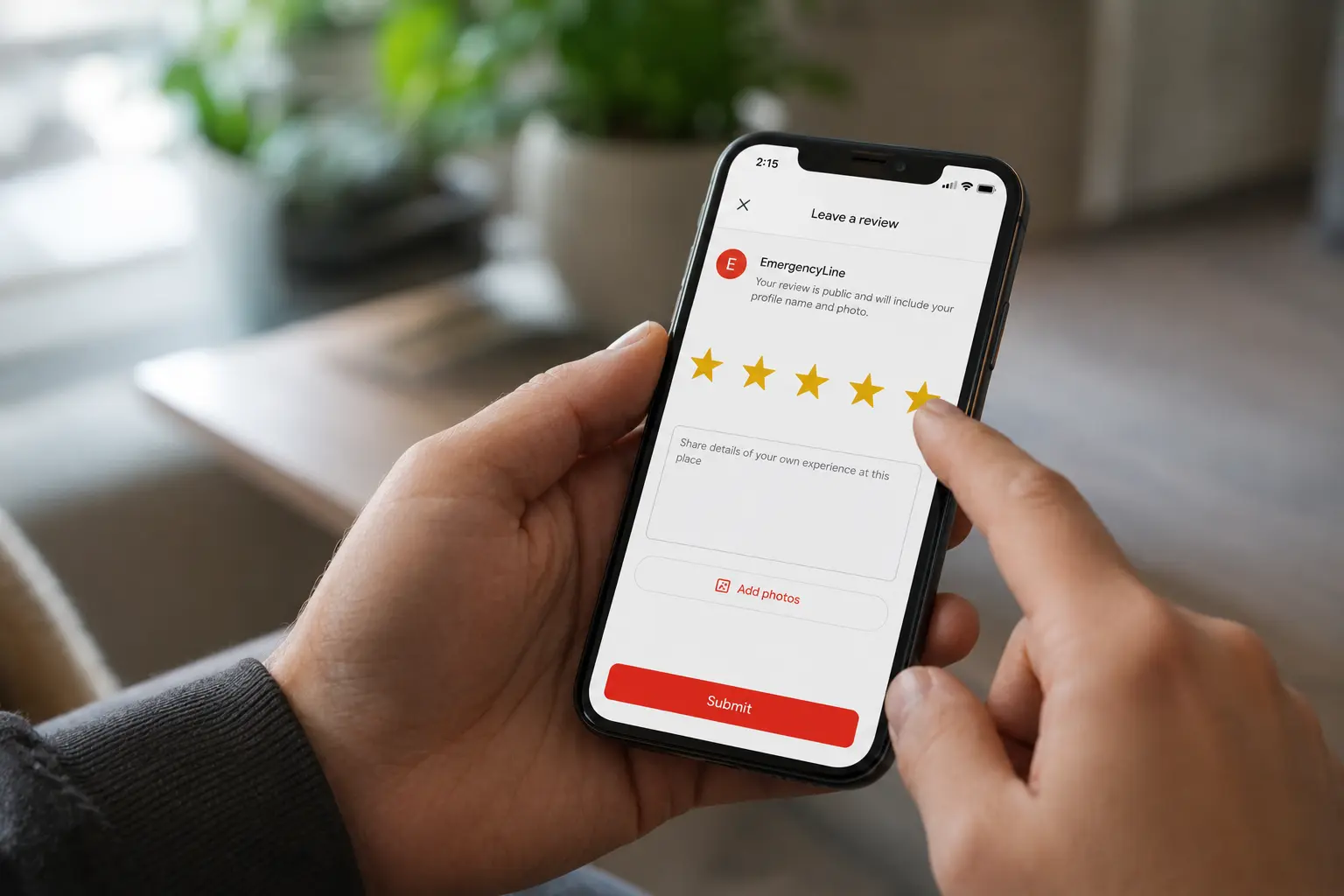 Customer leaving a review