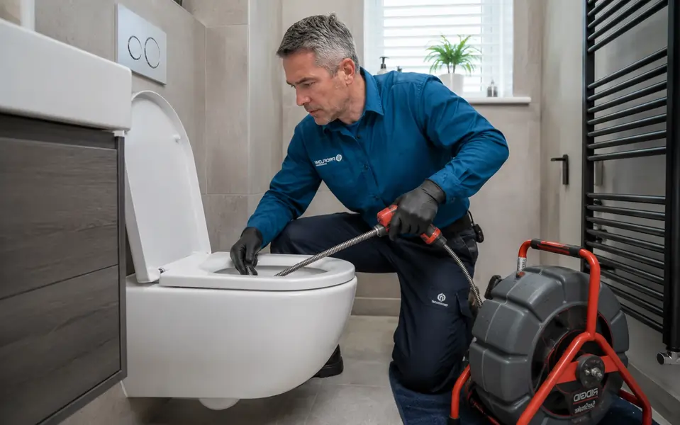 Blocked drain or toilet