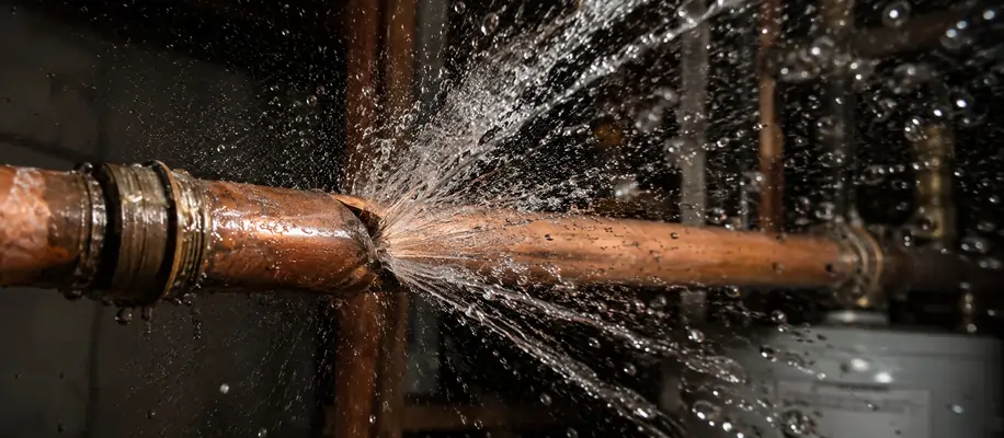 Burst or leaking pipe
